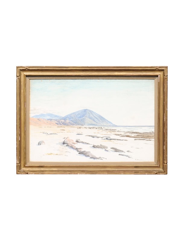 Framed Vintage Watercolor Painting of Beachscape, signed lower right "R. Hanckel"