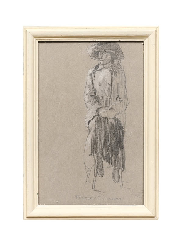 Framed Drawing of Woman by Frederick D Calhoun (1883-1956)