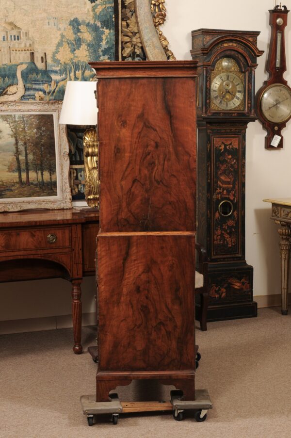 18th Century English Walnut Chest on Chest with Bronze Hardware - Image 13
