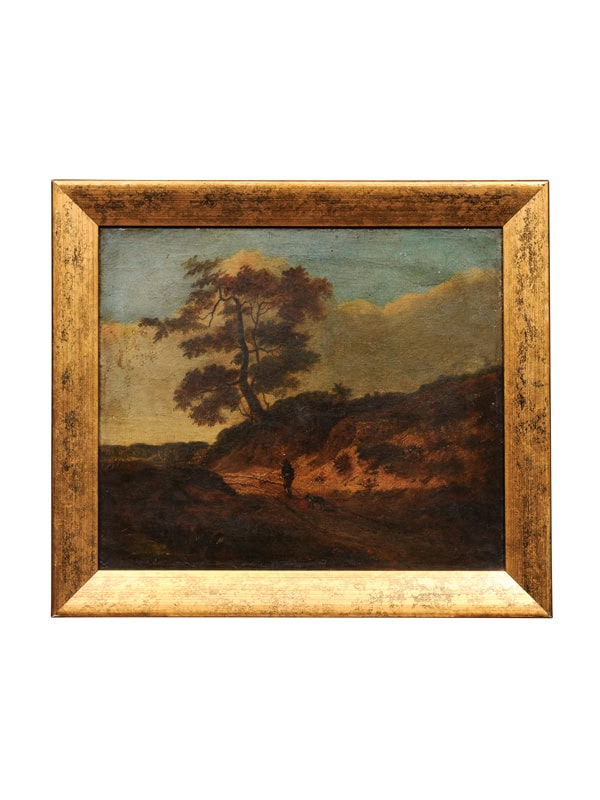 Framed 18th Century Oil on Canvas Landscape Painting, Continental