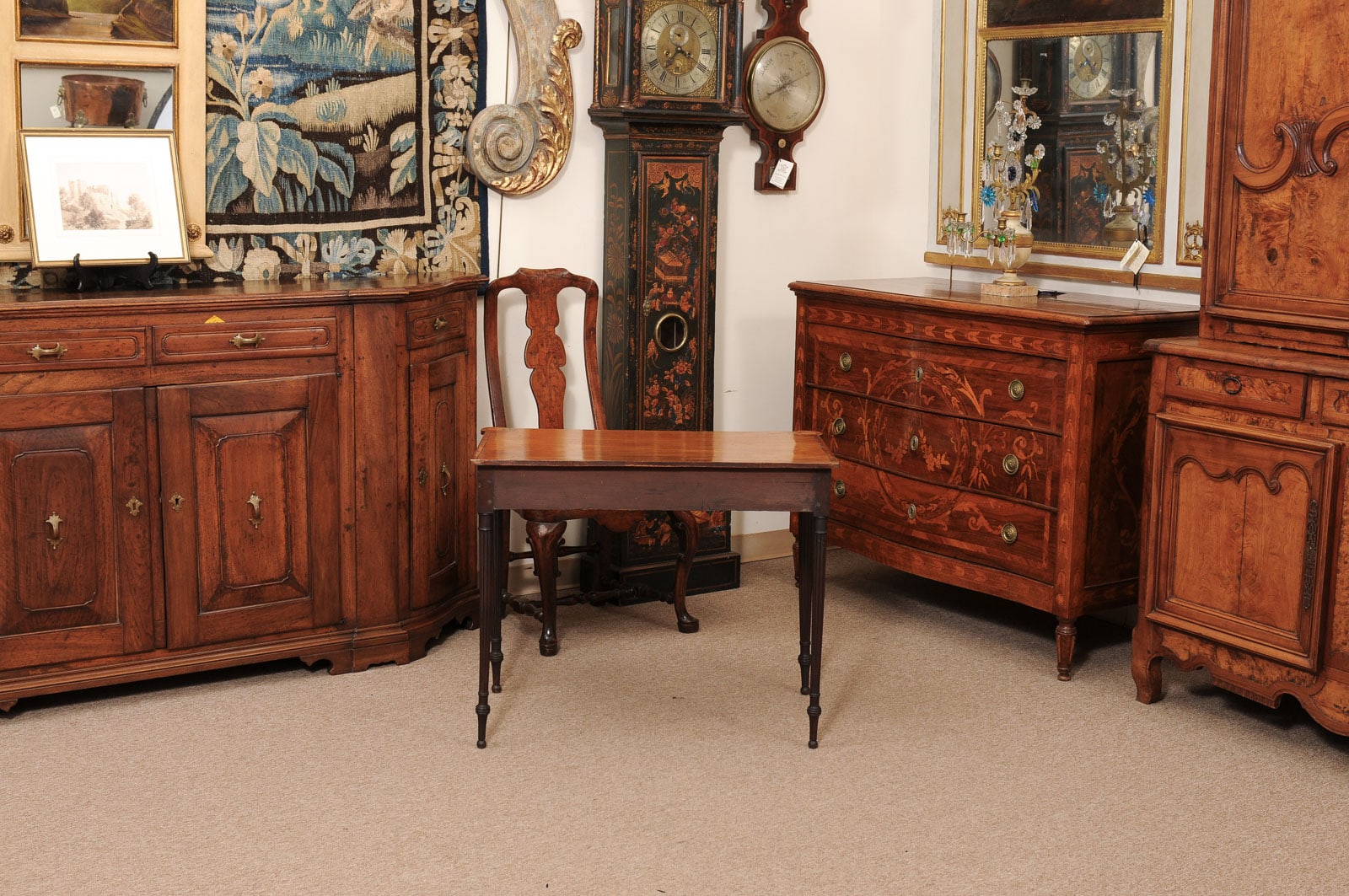 English Early 19th Century George III Satinwood Small Writing Table with Rounded Corners, Ebonized/Boxwood Inlay - Image 8