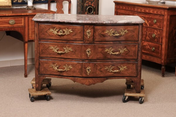 French Early 18th Century Regence Kingwood Commode with Marble Top - Image 13