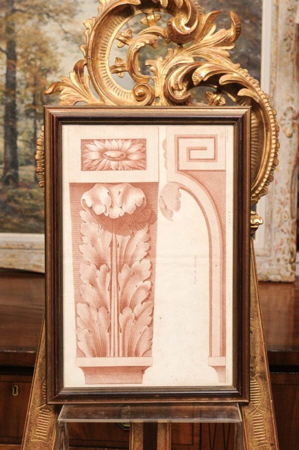 Pair of Framed French Sepia Architectural Prints - Image 14