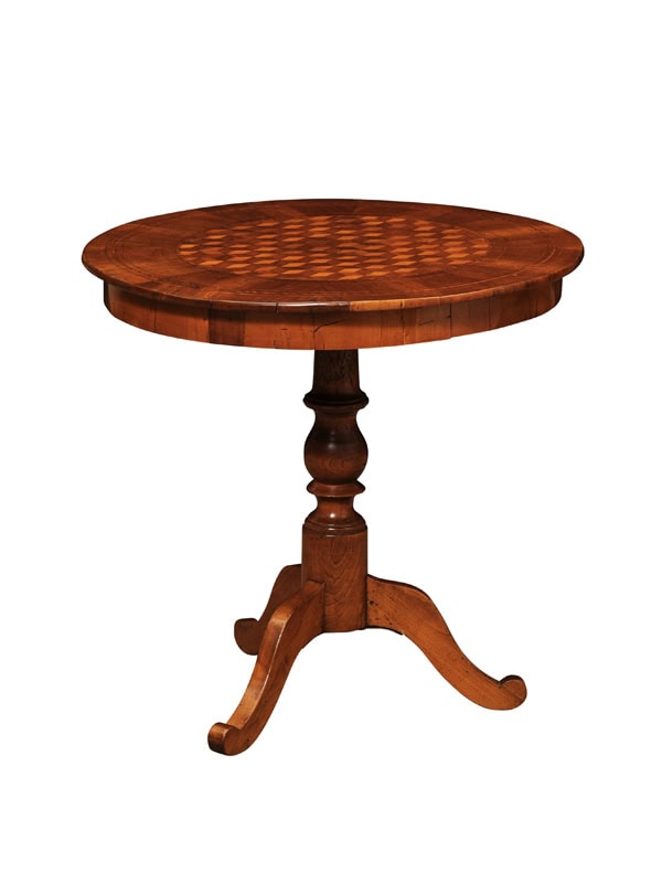 Italian Late 19th Century Sorrento Gueridon Round Side Table with Parquetry Inlay