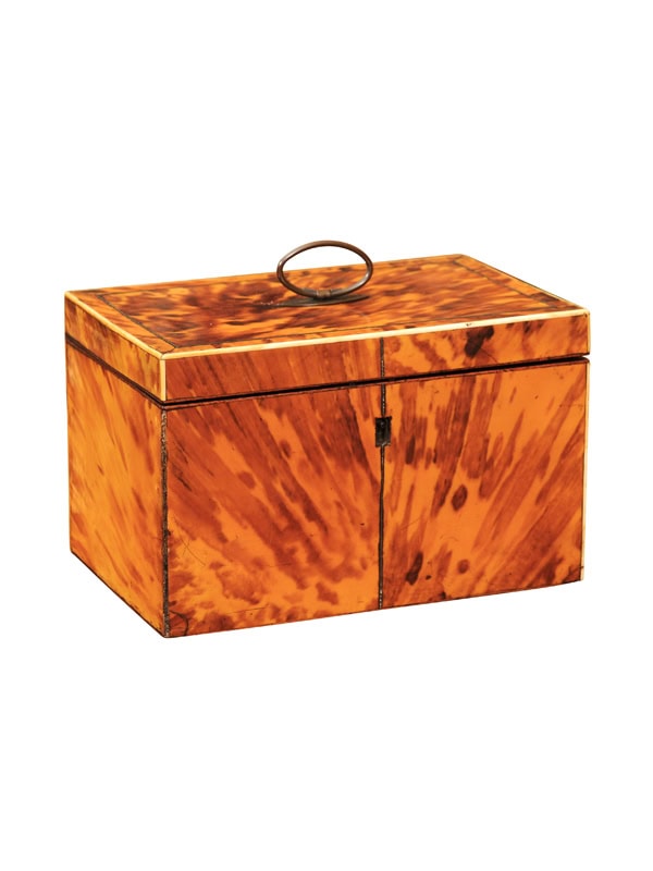 Early 19th Century George III Rectangular Tortoiseshell Tea Caddy