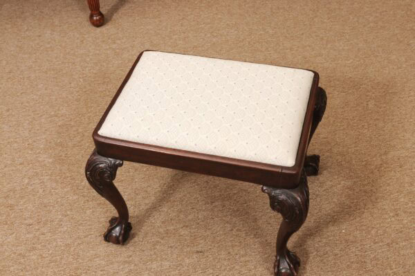 English Chippendale Style Stool in Mahogany with Ball & Claw Feet - Image 13