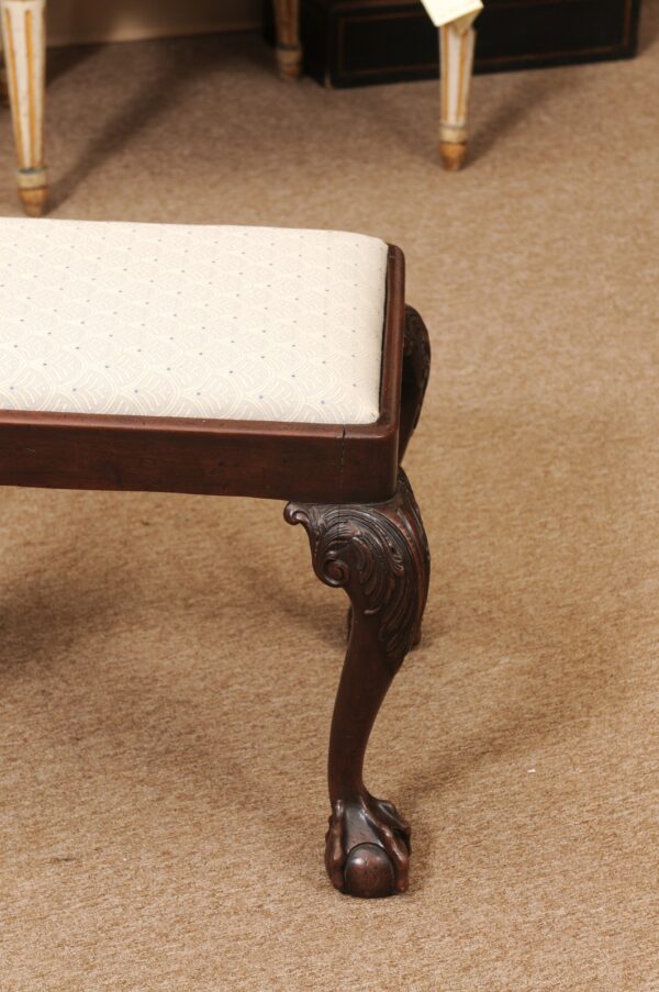 English Chippendale Style Stool in Mahogany with Ball & Claw Feet - Image 14