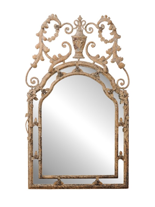 Large Painted Iron Architectural Mirror ca. 1890