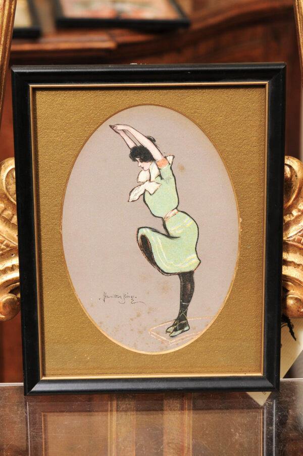 Set of 6 Framed Vintage "Hamilton King Girls" Pastel Illustrations - Image 18