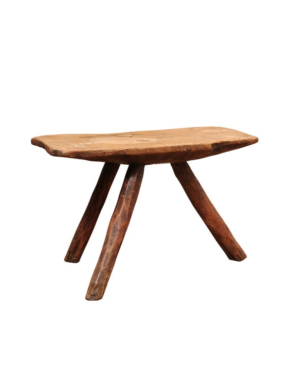 Small Rustic 19th Century Continental 3 Leg Footstool