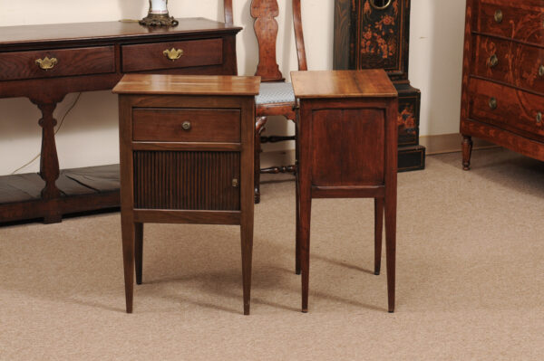 Pair of Matched French 19th Century Chevets with Tamboor Doors in Fruitwood - Image 15