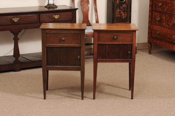 Pair of Matched French 19th Century Chevets with Tamboor Doors in Fruitwood - Image 16
