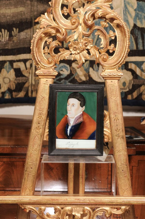Set of 3 Framed 18th Century Eglomise / Reverse Painting on Glass Portraits, France - Image 13