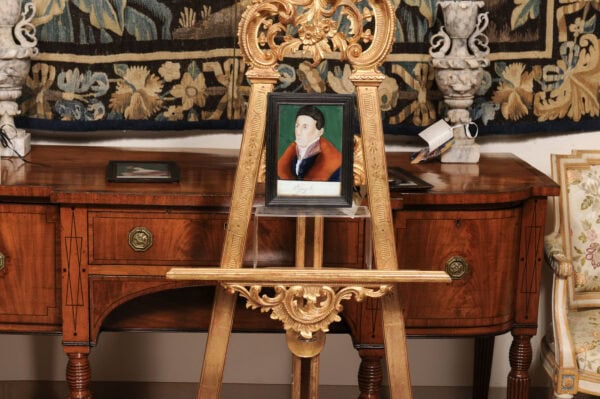 Set of 3 Framed 18th Century Eglomise / Reverse Painting on Glass Portraits, France - Image 15