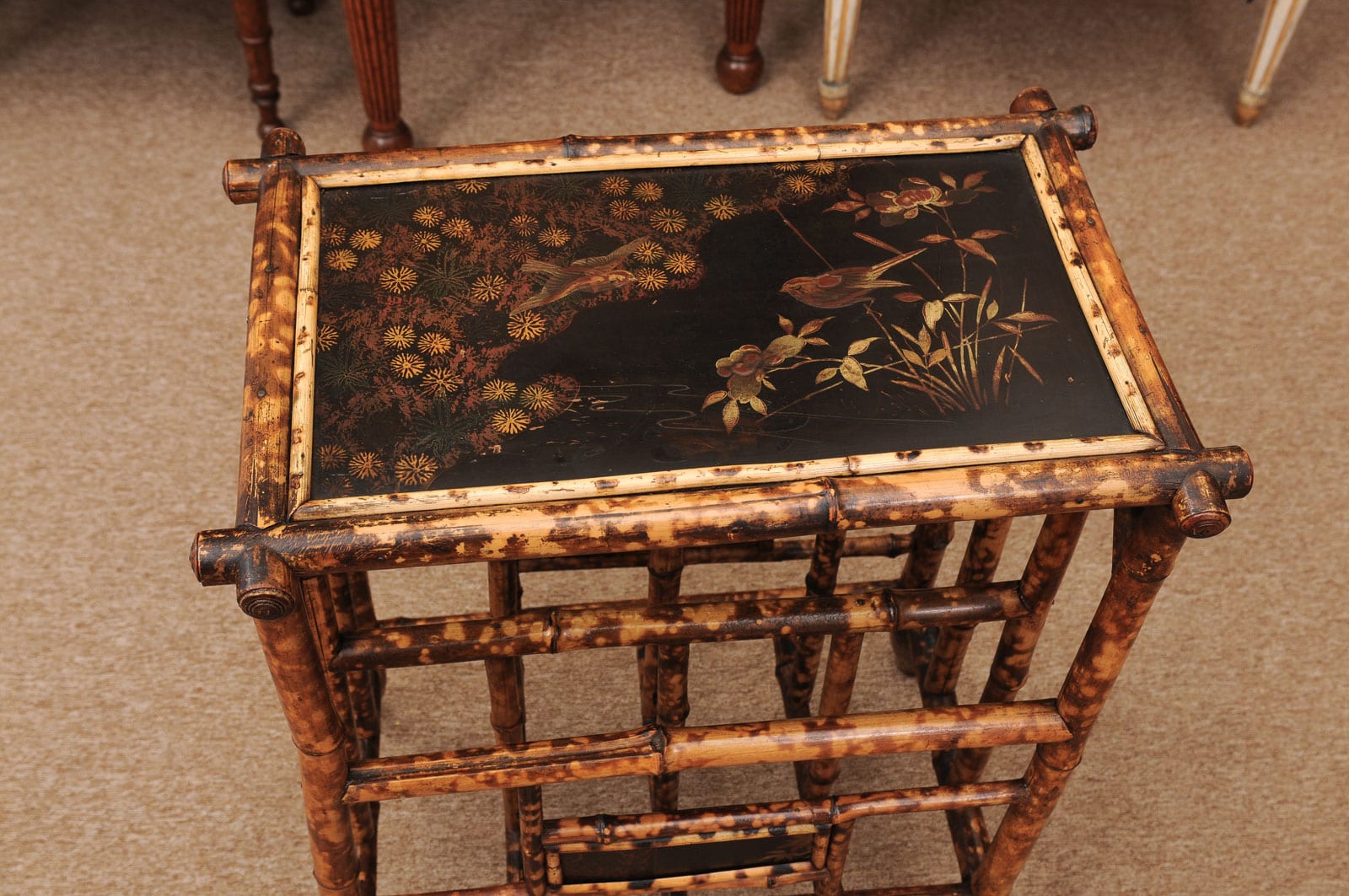Late 19th Century English Bamboo Canterbury/Magazine Rack with Lacquered Top - Image 6