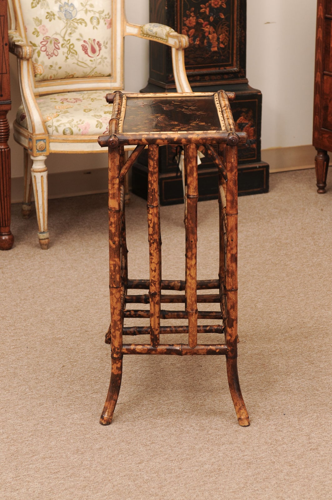Late 19th Century English Bamboo Canterbury/Magazine Rack with Lacquered Top - Image 7