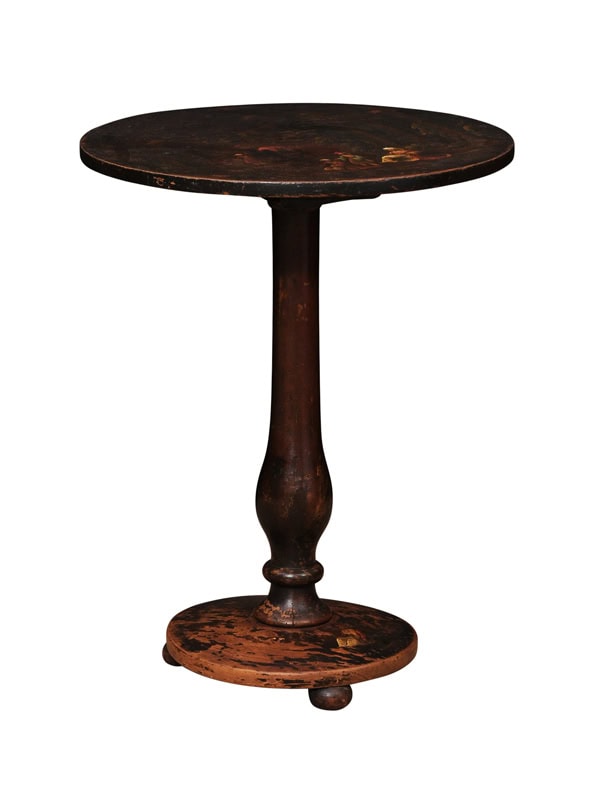 19th Century Chinoiserie Decorated Round Gueridon with Pedestal Base & Tilt Top