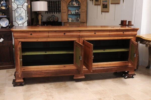 Large French Louis Philippe Style Fruitwood Enfilade with 4 Doors & Drawers - Image 15
