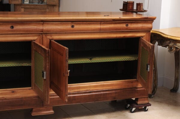 Large French Louis Philippe Style Fruitwood Enfilade with 4 Doors & Drawers - Image 16