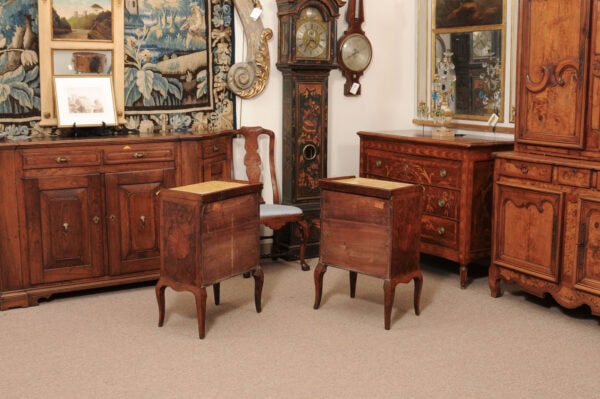 Pair of 19th Century Italian Commodini with Marble Tops , Drawer & Cabinet Doors - Image 14