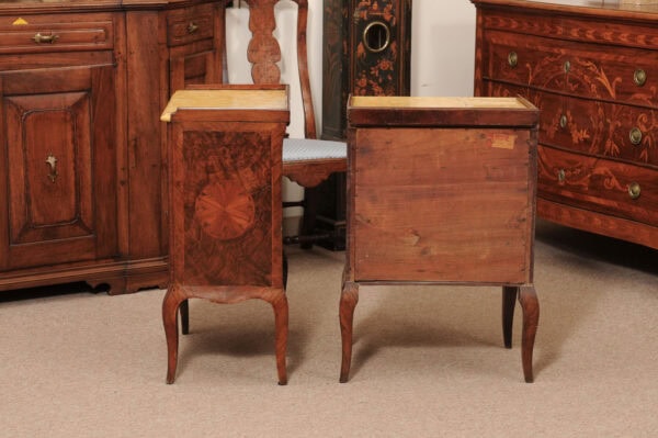 Pair of 19th Century Italian Commodini with Marble Tops , Drawer & Cabinet Doors - Image 15
