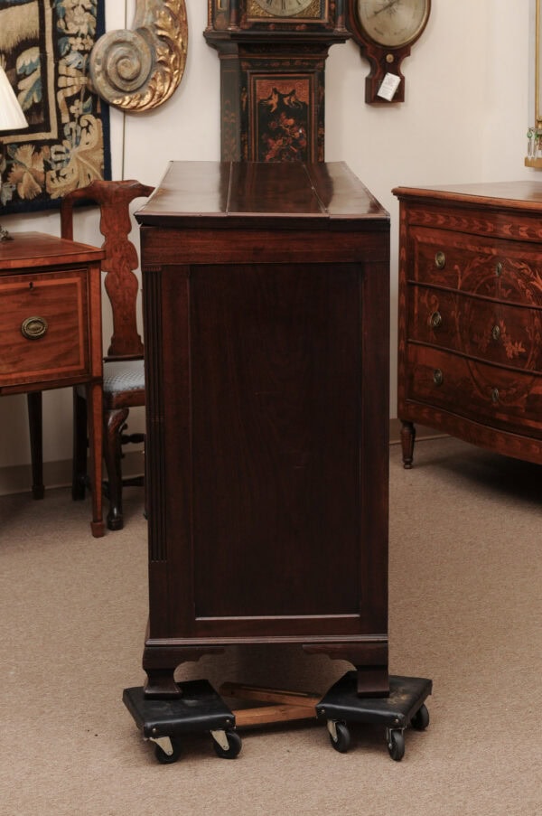 19th Century English Mahogany Mule Chest with 4 Sliding Drawers, Inlay & Reeded Corners (false Drawers can be converted) - Image 13