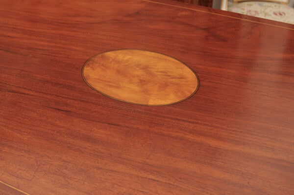 19th Century English Mahogany Bowfront Sideboard with Oval Satinwood & String Inlay Detail - Image 14