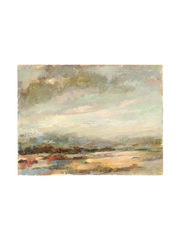 Continental Impressionist Style Oil on Panel Landscape Painting, Signed and dated 1969