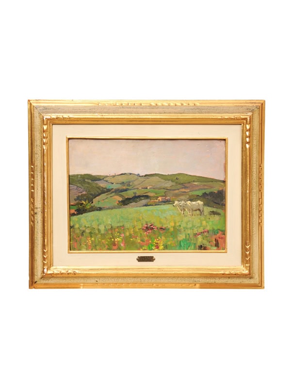 Giltwood Framed Oil on Board Landscape by "Filipelli" (1889-1973)