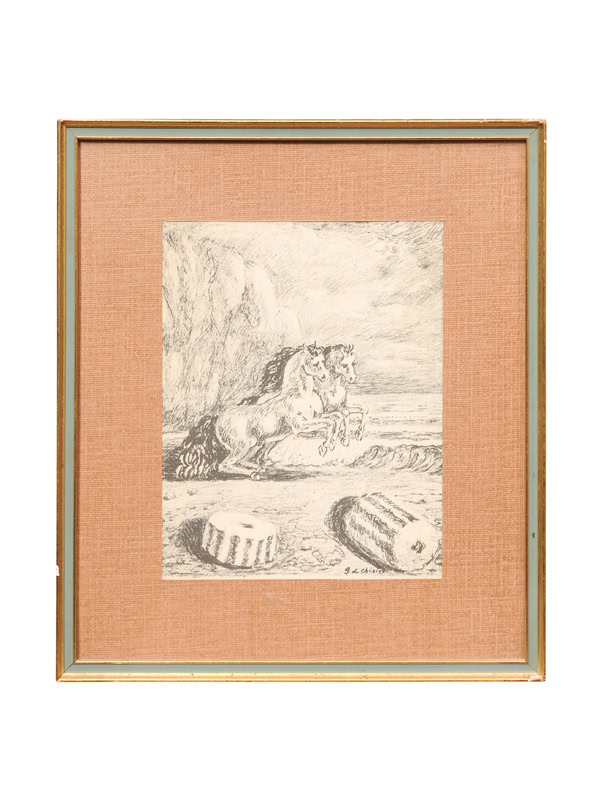 Framed Print with Horses on Beach