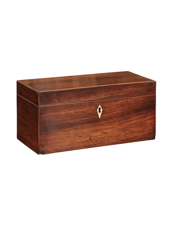 English George III Rosewood Rectangular Tea Caddy, Early 19th Century