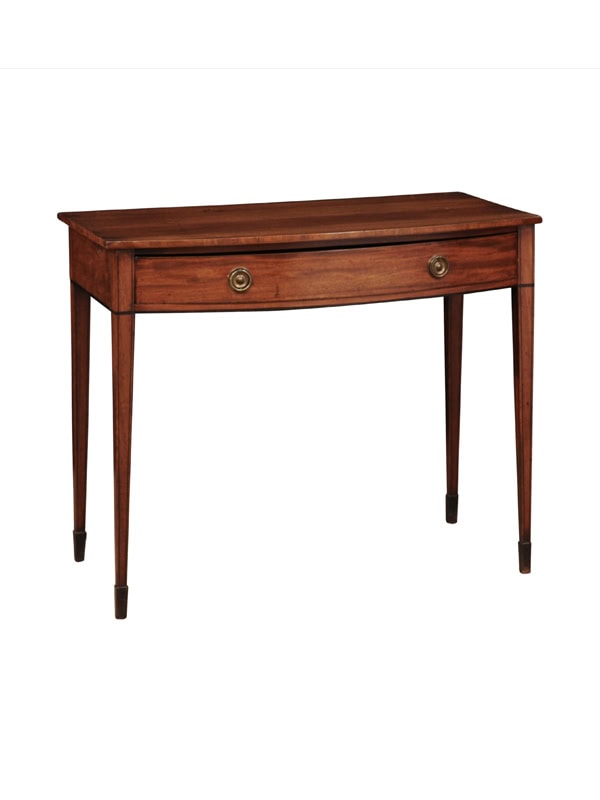English George III Early 19th Century Mahogany Bowfront Server with 1 Drawer and Square Tapered Legs