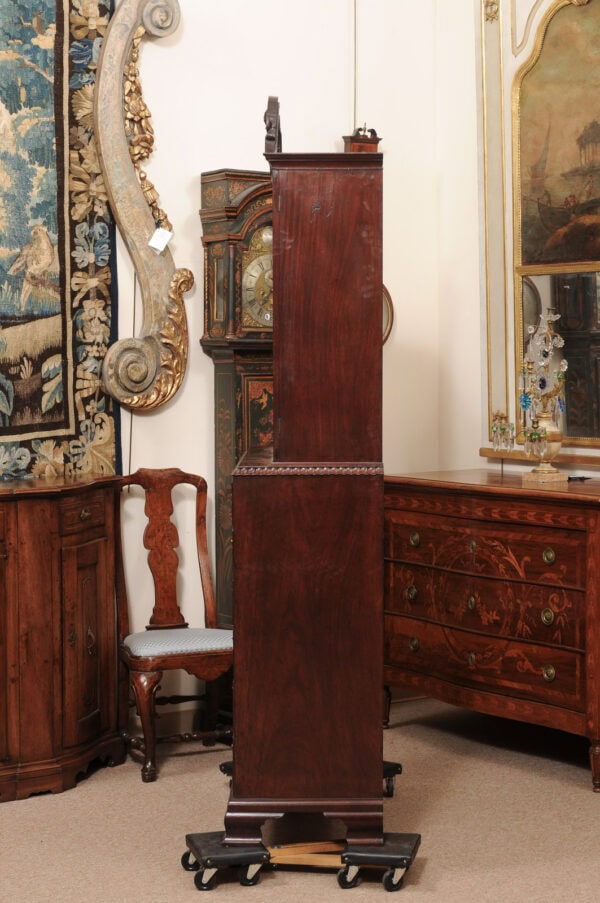 19th Century English Mahogany Secretary Bookcase with Fretwork Swan Neck Cornice - Image 15