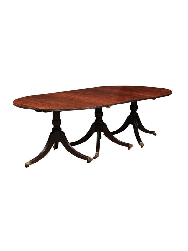English Early 19th Century 20th Century Triple Pedestal Dining Table