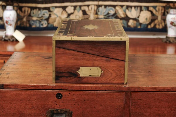 Large 19th Century English Rosewood & Brass Lap Desk with Brass Inlay - Image 16