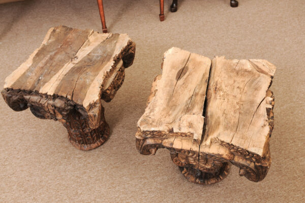 Pair of Large 19th Century French Carved Wood Capitals/ Architectural Elements - Image 14