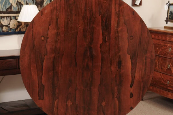 George IV English 19th Century Rosewood Center / Breakfast Table with Pedestal Base and Scroll Feet - Image 13