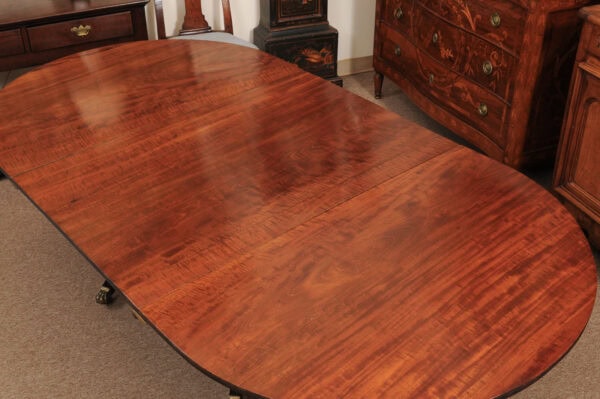 English Early 19th Century 20th Century Triple Pedestal Dining Table - Image 17