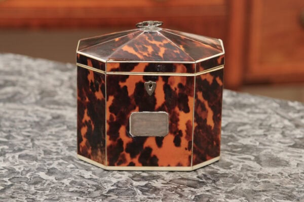 Late 18th Century English George III Tortoiseshell Tea Caddy - Image 13