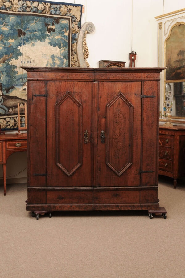 18th Century Italian Painted Pine Cupboard/Cabinet with Lozenge Paneled Doors - Image 14
