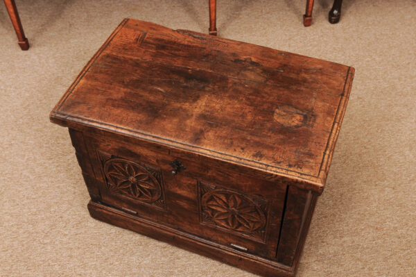 18th Century French Walnut Coffer with Carving - Image 13