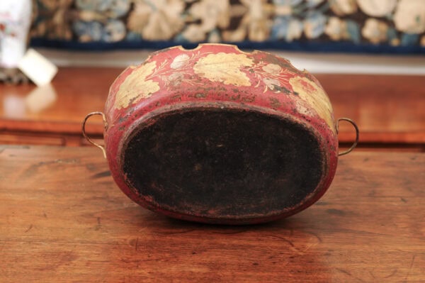 Red & Gilt Painted Tole Cachepot, France ca. 1800 - Image 13