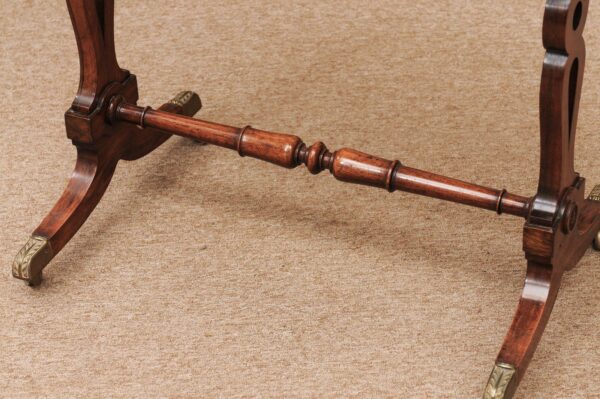 19th Century English Rosewood Kidney Shaped Writing Table with Tooled Green Leather Top - Image 13
