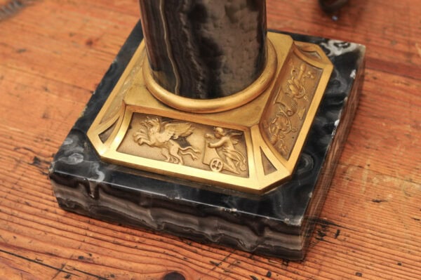 Mid Century Bronze Green Marble French Lamp - Image 14