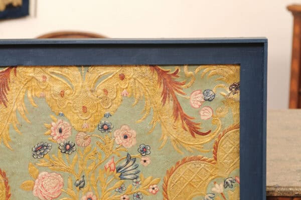 Framed 18th Century French Embossed Leather Top Panel - Image 6
