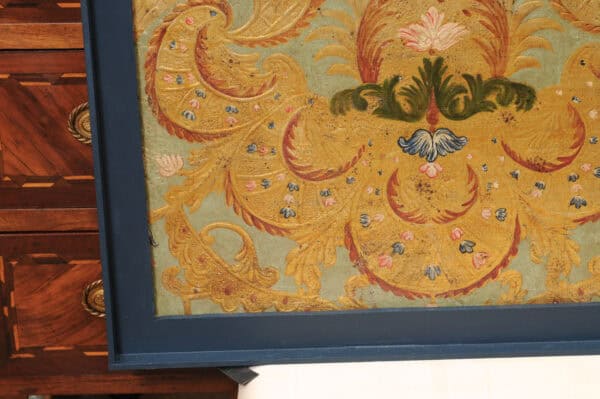 Framed 18th Century French Embossed Leather Top Panel - Image 8