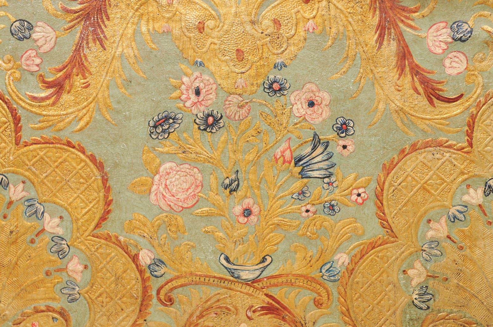 Framed 18th Century French Embossed Leather Top Panel - Image 11
