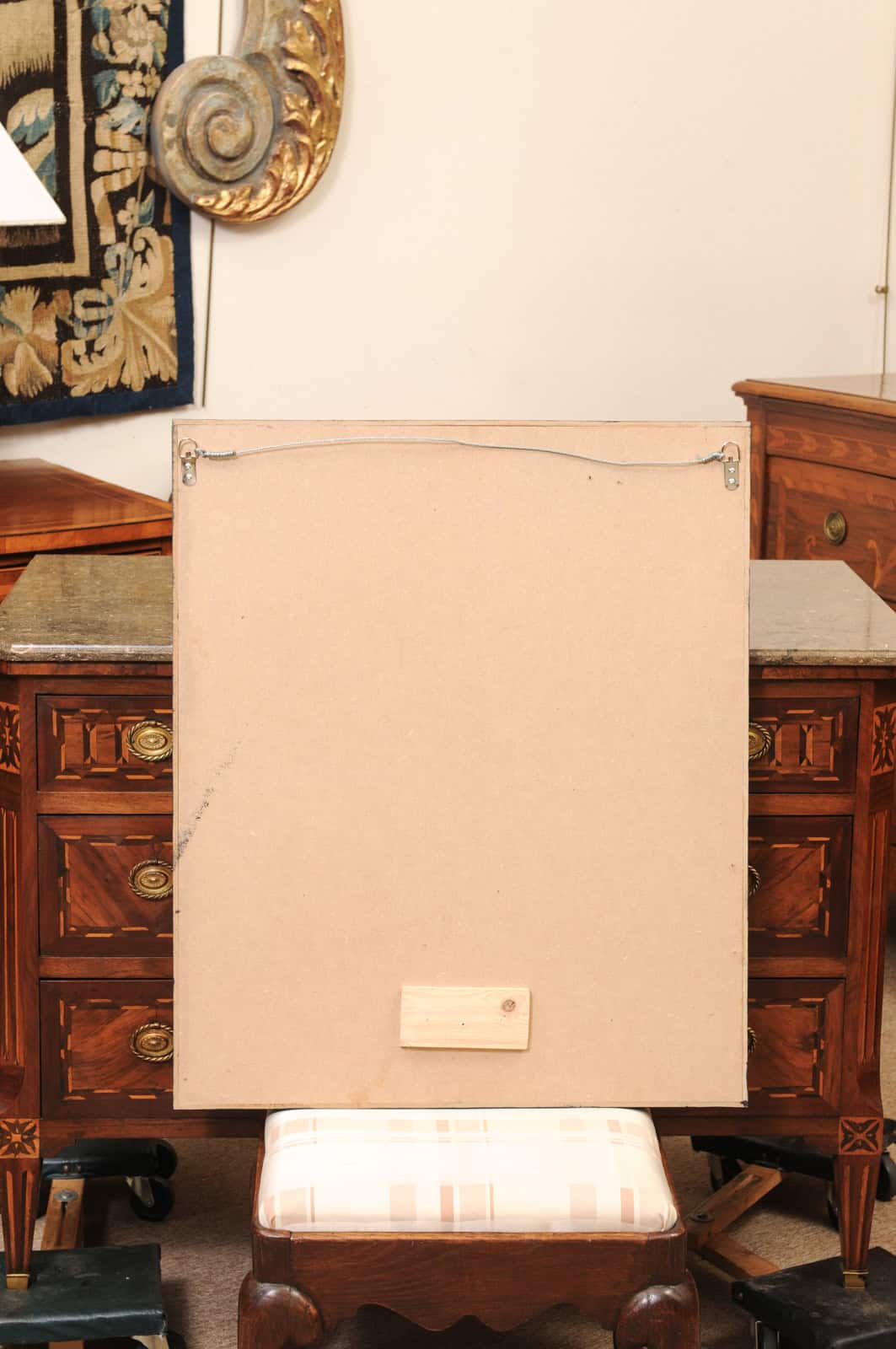 Framed 18th Century French Embossed Leather Top Panel - Image 12