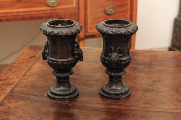 Pair of 19th Century Italian Bronze Urns ca. 1850 - Image 13