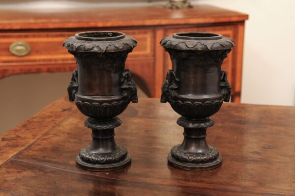Pair of 19th Century Italian Bronze Urns ca. 1850 - Image 14